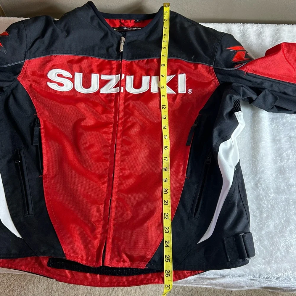 SUZUKI Style GSRX Men’s Red &  Black Motorcycle Jacket Size M - Picture 15 of 16